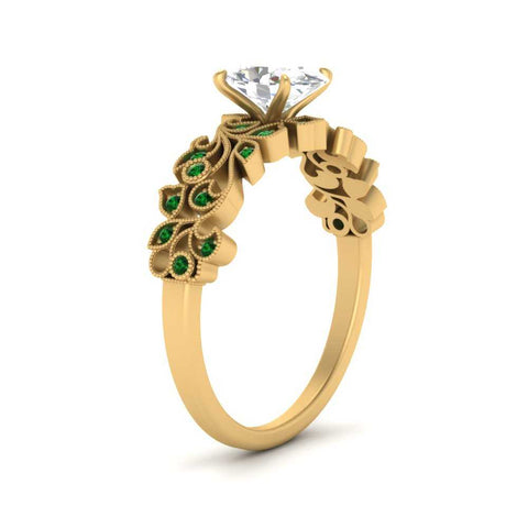 Oval Shaped Filigree Wide Band Engagement Ring