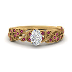 Load image into Gallery viewer, Filigree Wide Band Oval Diamond Ring