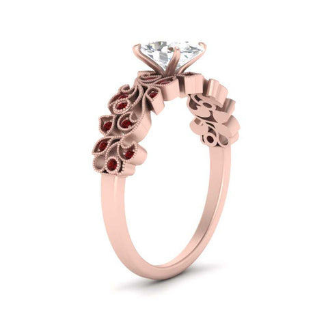 Oval Shaped Filigree Wide Band Engagement Ring