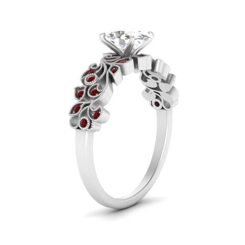 Oval Shaped Filigree Wide Band Engagement Ring
