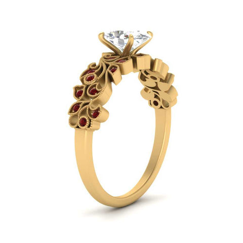 Oval Shaped Filigree Wide Band Engagement Ring