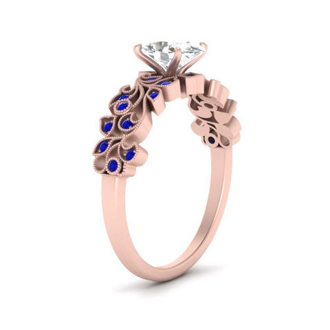 Oval Shaped Filigree Wide Band Engagement Ring