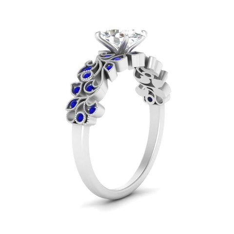 Oval Shaped Filigree Wide Band Engagement Ring