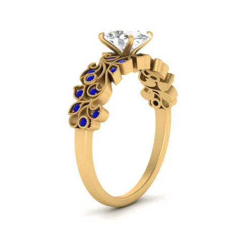 Oval Shaped Filigree Wide Band Engagement Ring