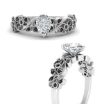 Load image into Gallery viewer, Filigree Wide Band Pear Diamond Ring
