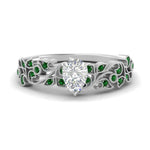 Load image into Gallery viewer, Pear Shaped Filigree Wide Band Engagement Ring
