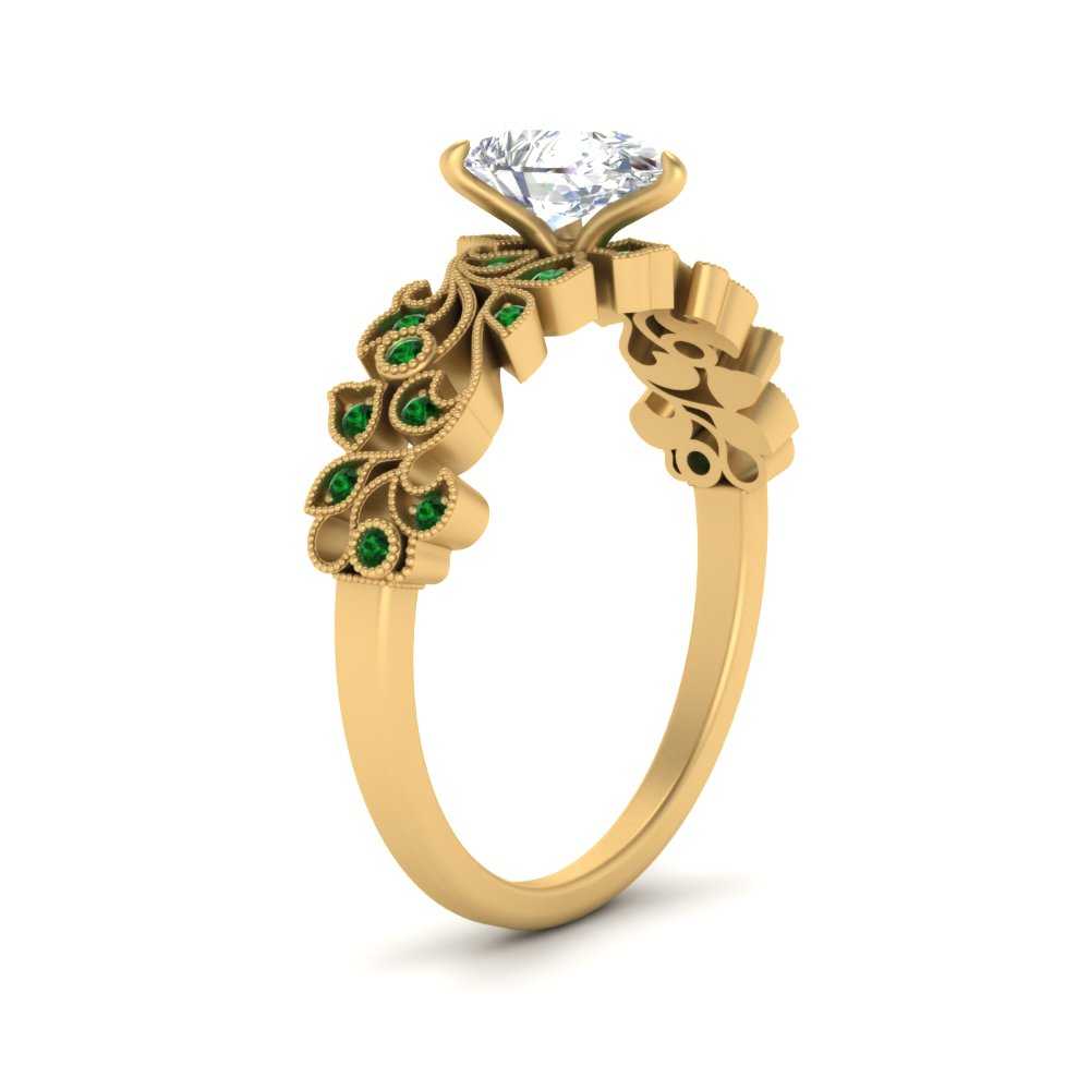 Filigree Wide Band Pear Diamond Ring
