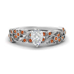 Load image into Gallery viewer, Filigree Wide Band Pear Diamond Ring
