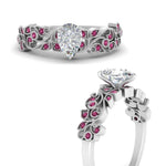 Load image into Gallery viewer, Filigree Wide Band Pear Diamond Ring
