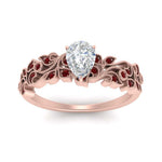 Load image into Gallery viewer, Filigree Wide Band Pear Diamond Ring
