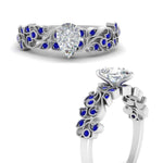 Load image into Gallery viewer, Pear Shaped Filigree Wide Band Engagement Ring
