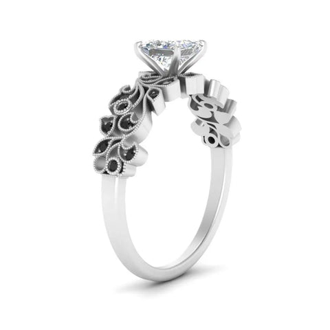 Filigree Wide Band Engagement Ring