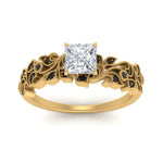 Load image into Gallery viewer, Filigree Wide Band Princess Diamond Ring
