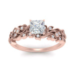Load image into Gallery viewer, Filigree Wide Band Princess Diamond Ring

