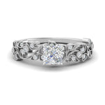 Load image into Gallery viewer, Filigree Wide Band Princess Diamond Ring

