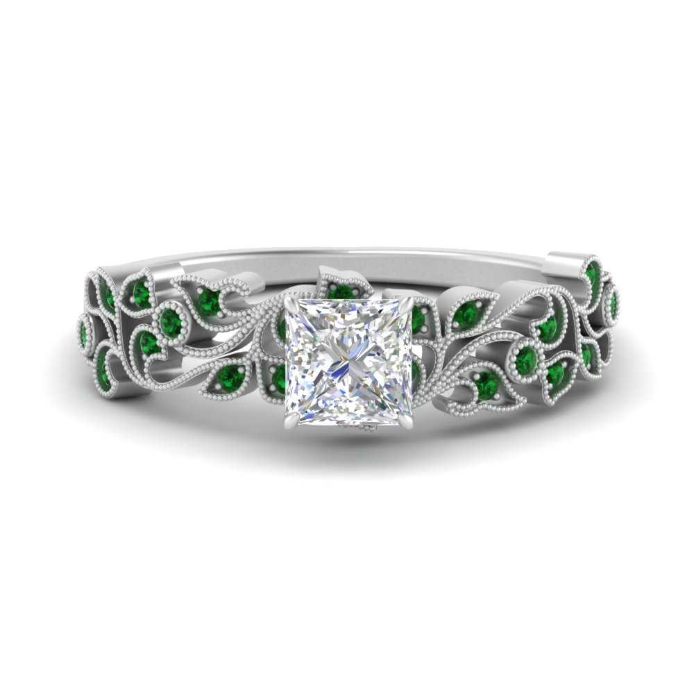 Filigree Wide Band Engagement Ring