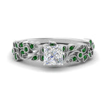 Load image into Gallery viewer, Filigree Wide Band Princess Diamond Ring
