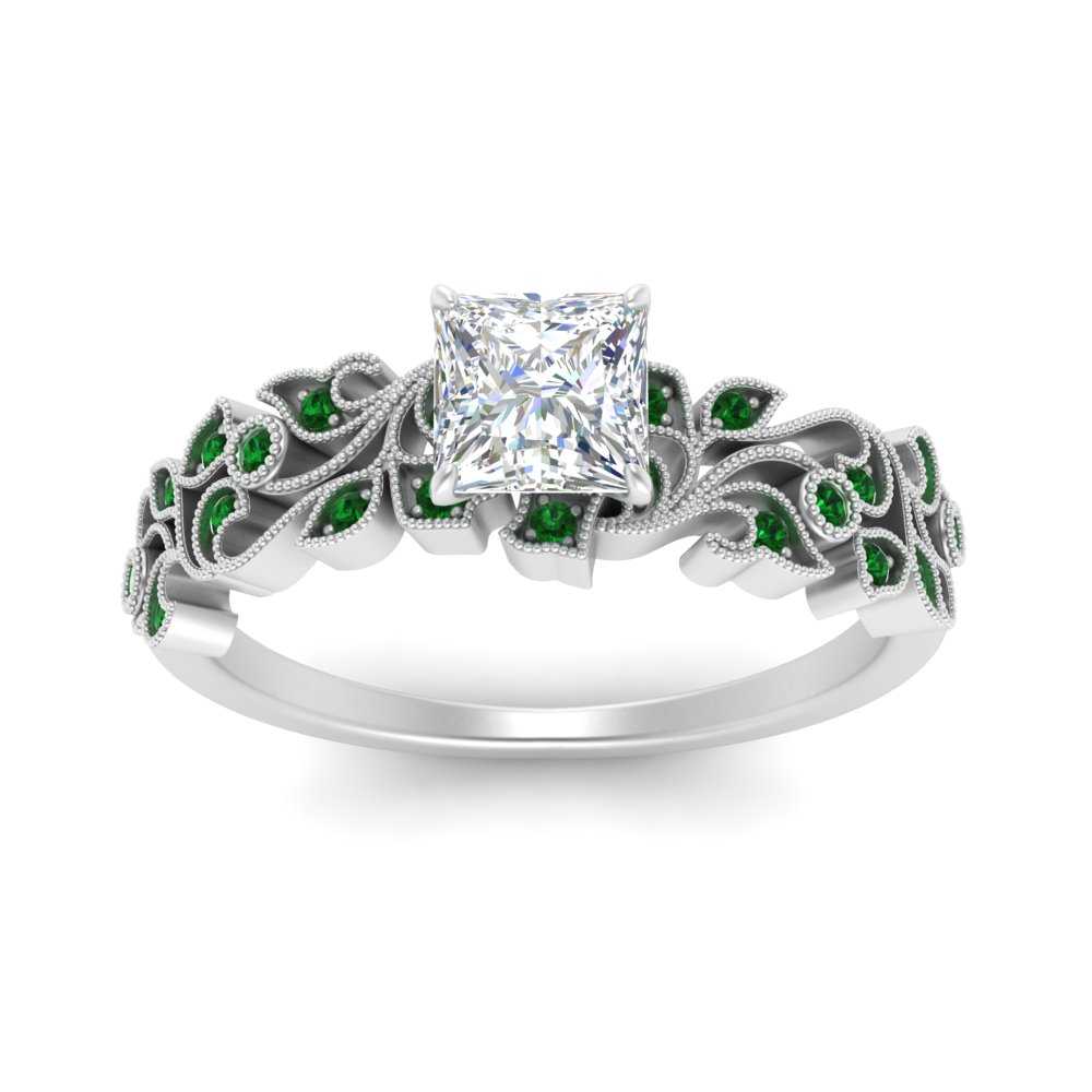 Filigree Wide Band Engagement Ring
