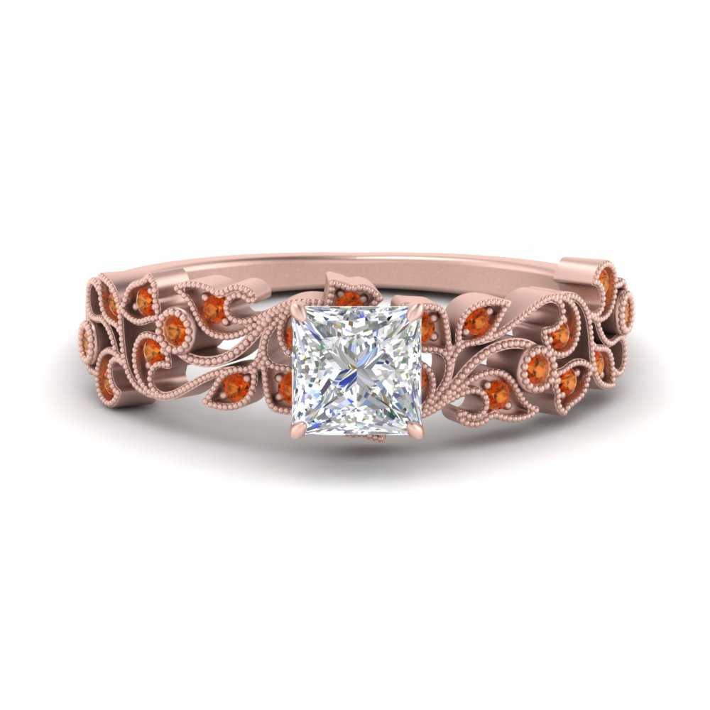 Filigree Wide Band Engagement Ring