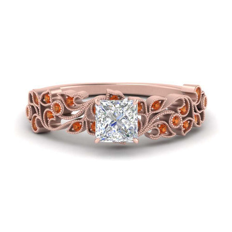 Filigree Wide Band Engagement Ring