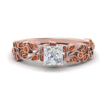 Load image into Gallery viewer, Filigree Wide Band Princess Diamond Ring

