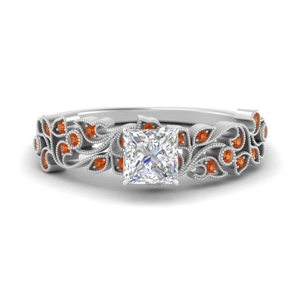 Filigree Wide Band Engagement Ring