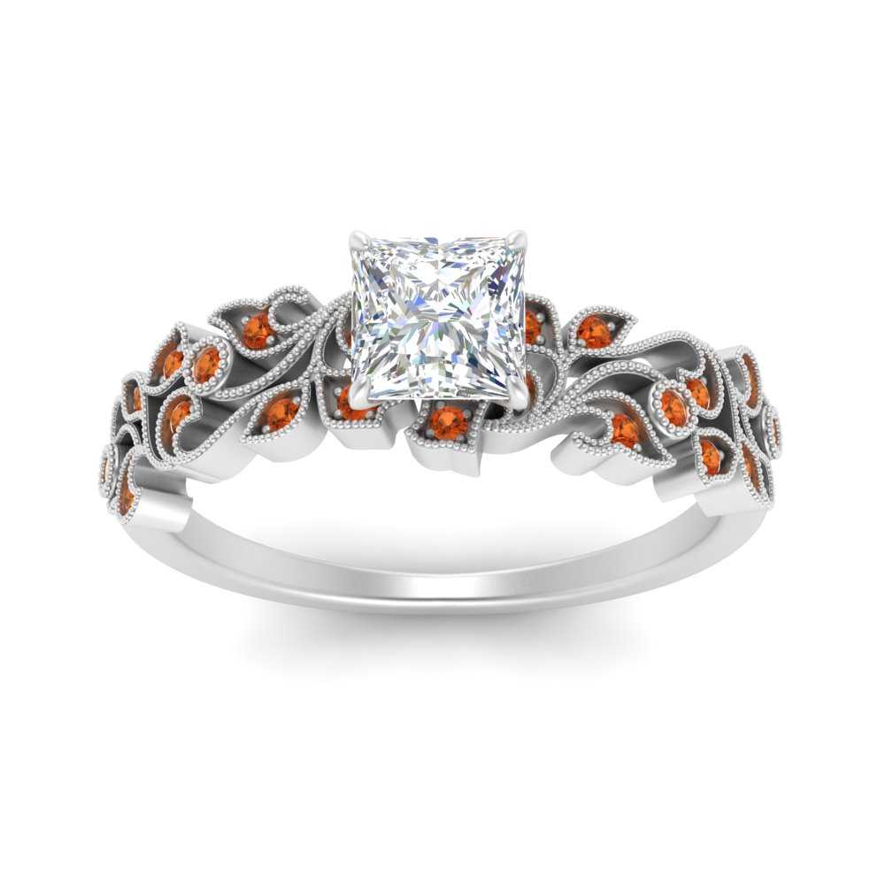 Filigree Wide Band Engagement Ring