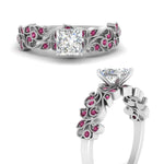 Load image into Gallery viewer, Filigree Wide Band Princess Diamond Ring
