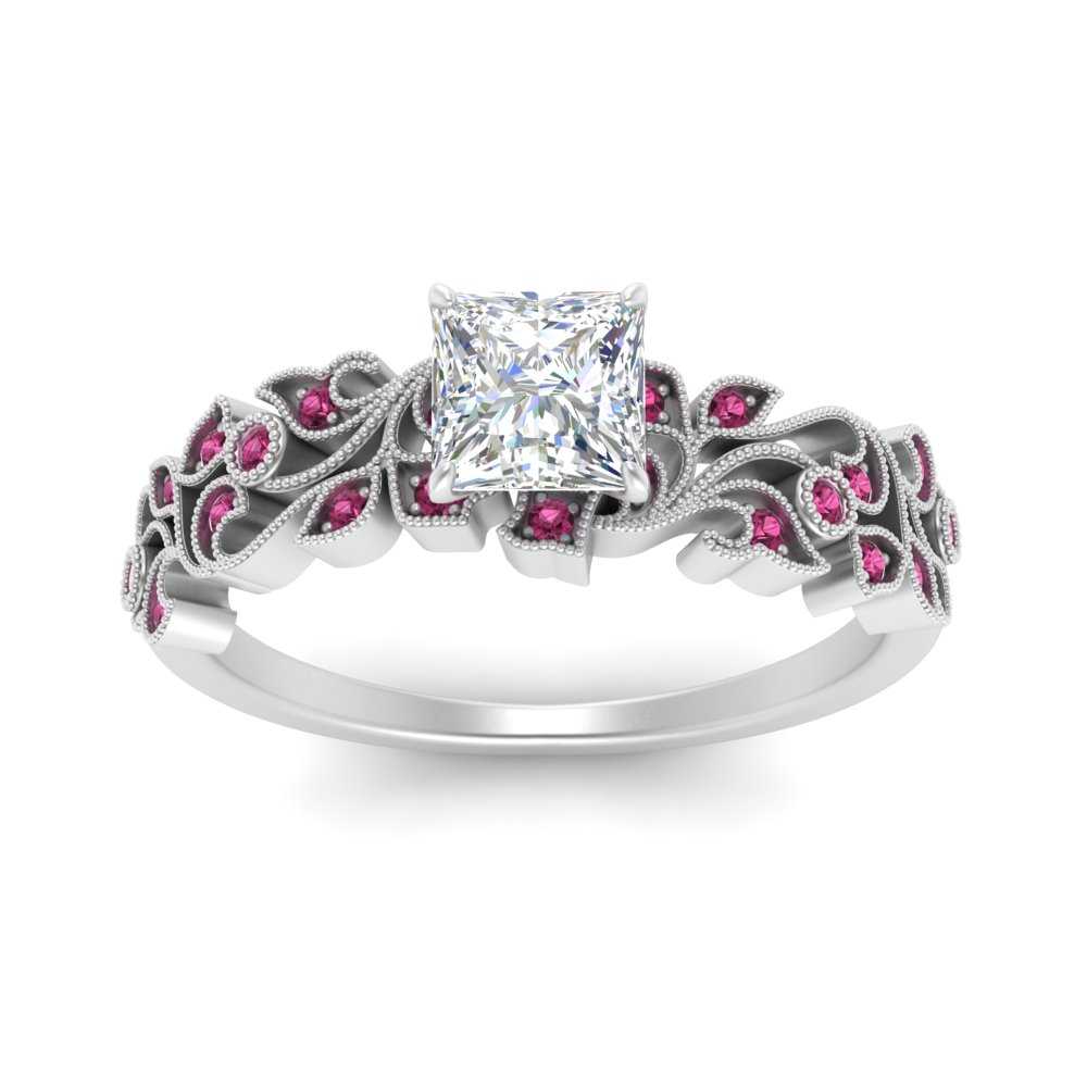 Filigree Wide Band Engagement Ring