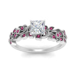 Load image into Gallery viewer, Filigree Wide Band Princess Diamond Ring
