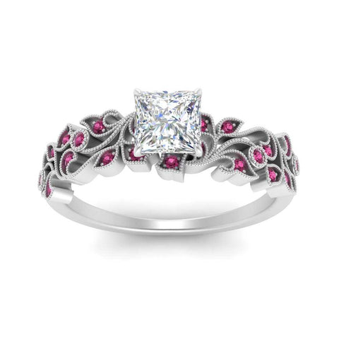 Filigree Wide Band Engagement Ring