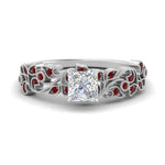 Load image into Gallery viewer, Filigree Wide Band Princess Diamond Ring
