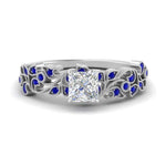 Load image into Gallery viewer, Filigree Wide Band Princess Diamond Ring
