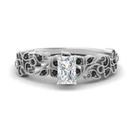 Load image into Gallery viewer, Filigree Wide Band Radiant Diamond Ring

