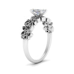 Load image into Gallery viewer, Filigree Wide Band Radiant Diamond Ring
