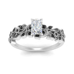 Load image into Gallery viewer, Filigree Wide Band Radiant Diamond Ring
