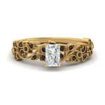 Load image into Gallery viewer, Filigree Wide Band Radiant Diamond Ring
