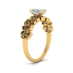 Load image into Gallery viewer, Radiant Cut Filigree Wide Band Engagement Ring