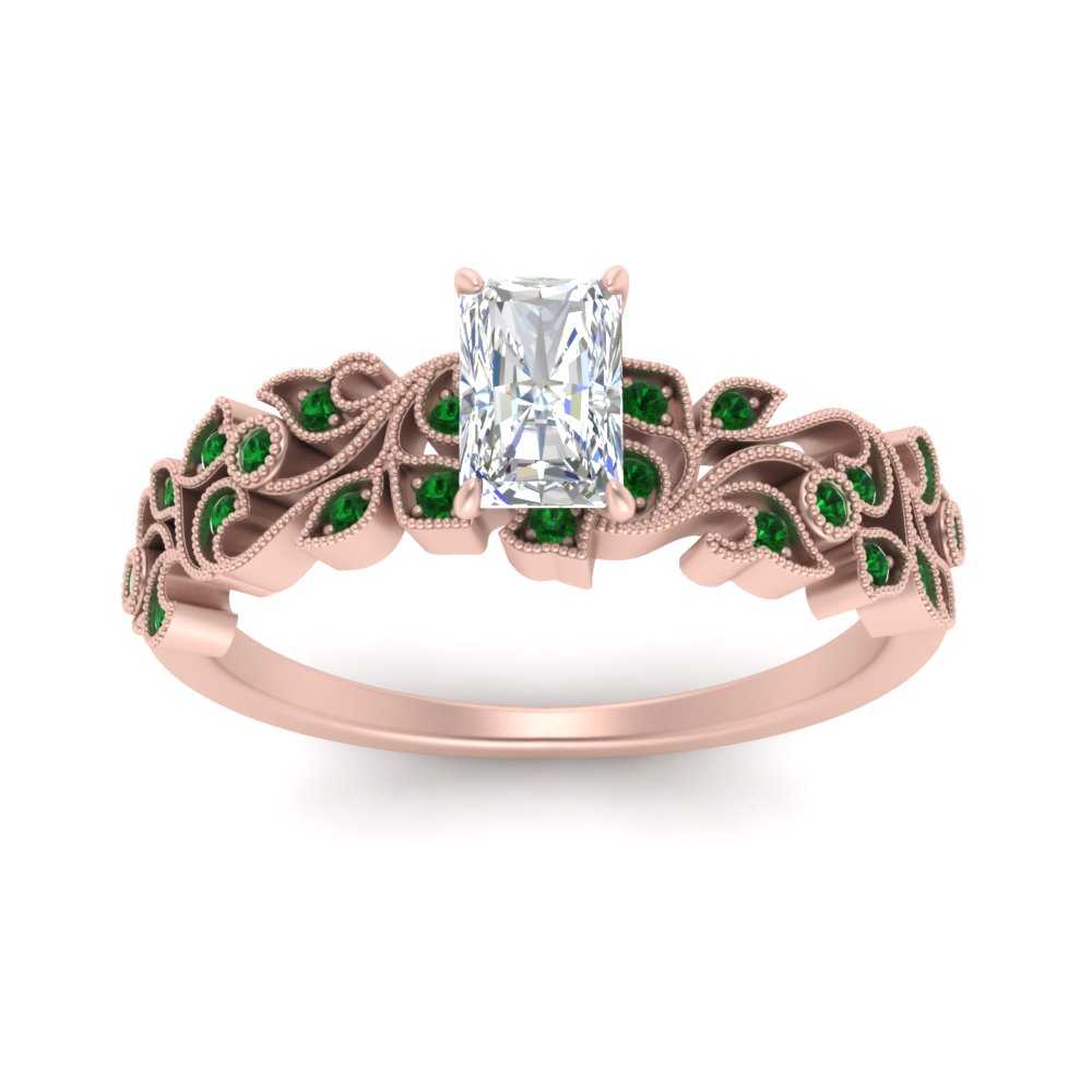 Filigree Wide Band Radiant Diamond Ring