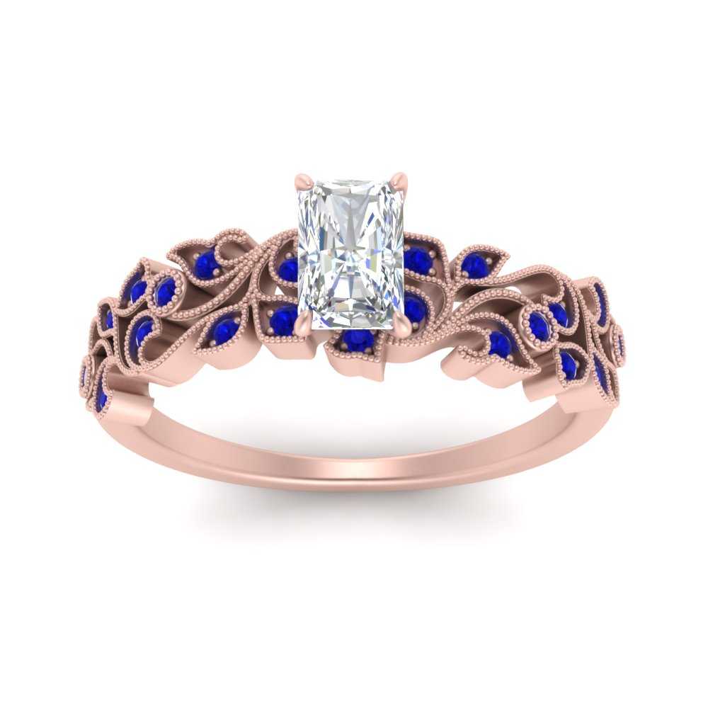Filigree Wide Band Radiant Diamond Ring