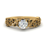 Load image into Gallery viewer, Round Cut Filigree Wide Band Engagement Ring
