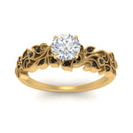 Load image into Gallery viewer, Round Cut Filigree Wide Band Engagement Ring
