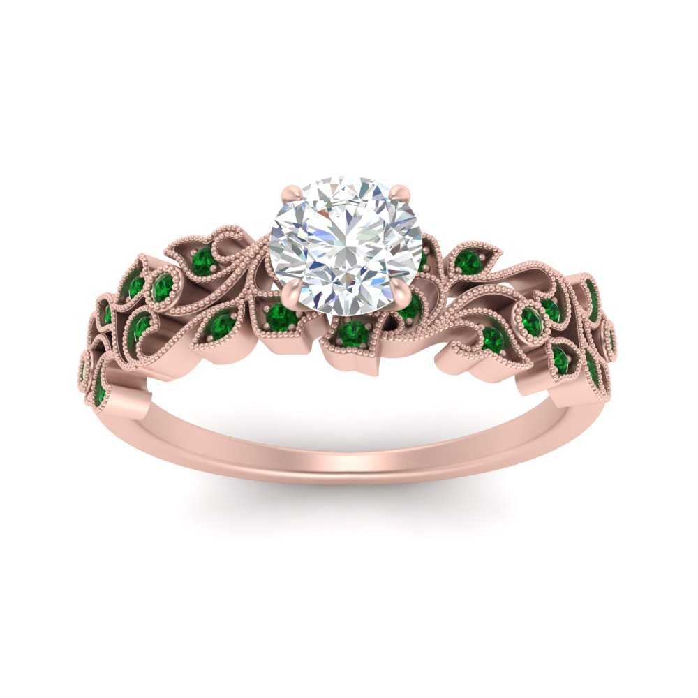 Filigree Wide Band Round Diamond Ring