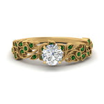 Load image into Gallery viewer, Filigree Wide Band Round Diamond Ring