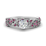 Load image into Gallery viewer, Filigree Wide Band Round Diamond Ring