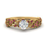 Load image into Gallery viewer, Round Cut Filigree Wide Band Engagement Ring
