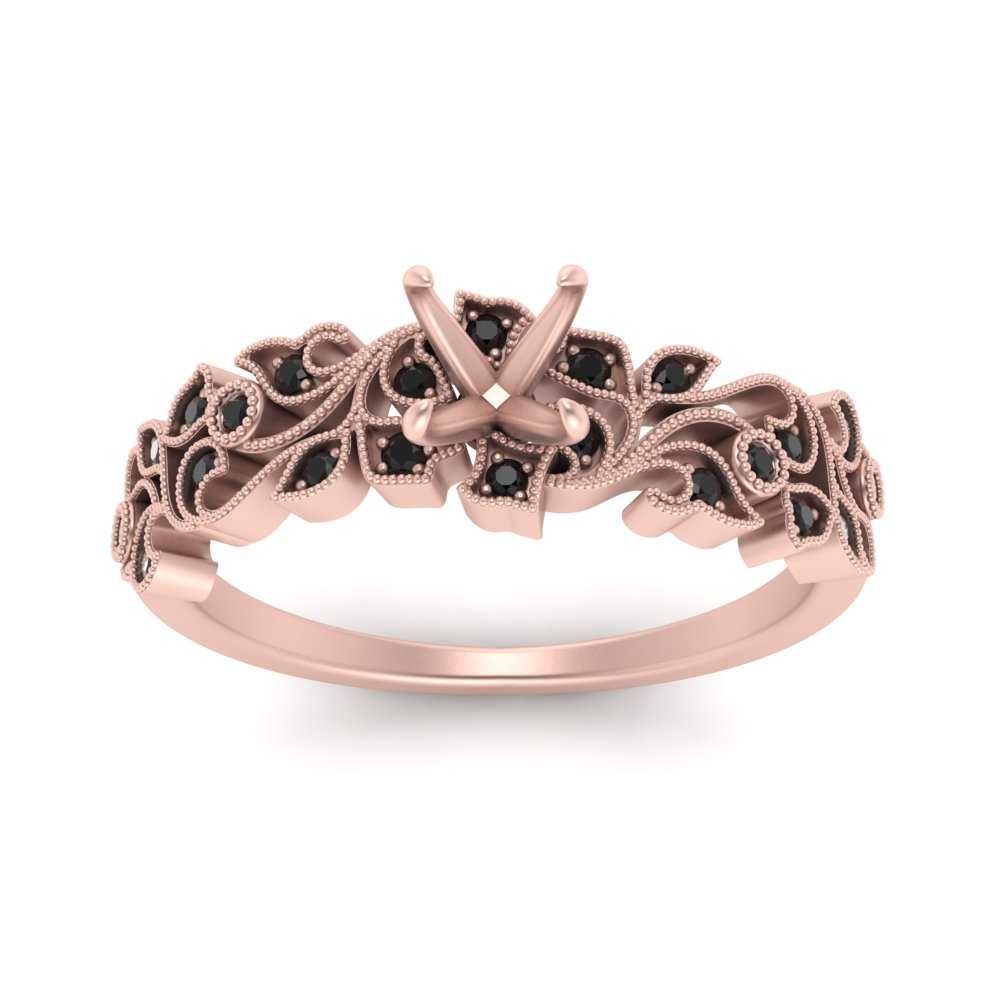 Semi Mount Filigree Wide Band Engagement Ring