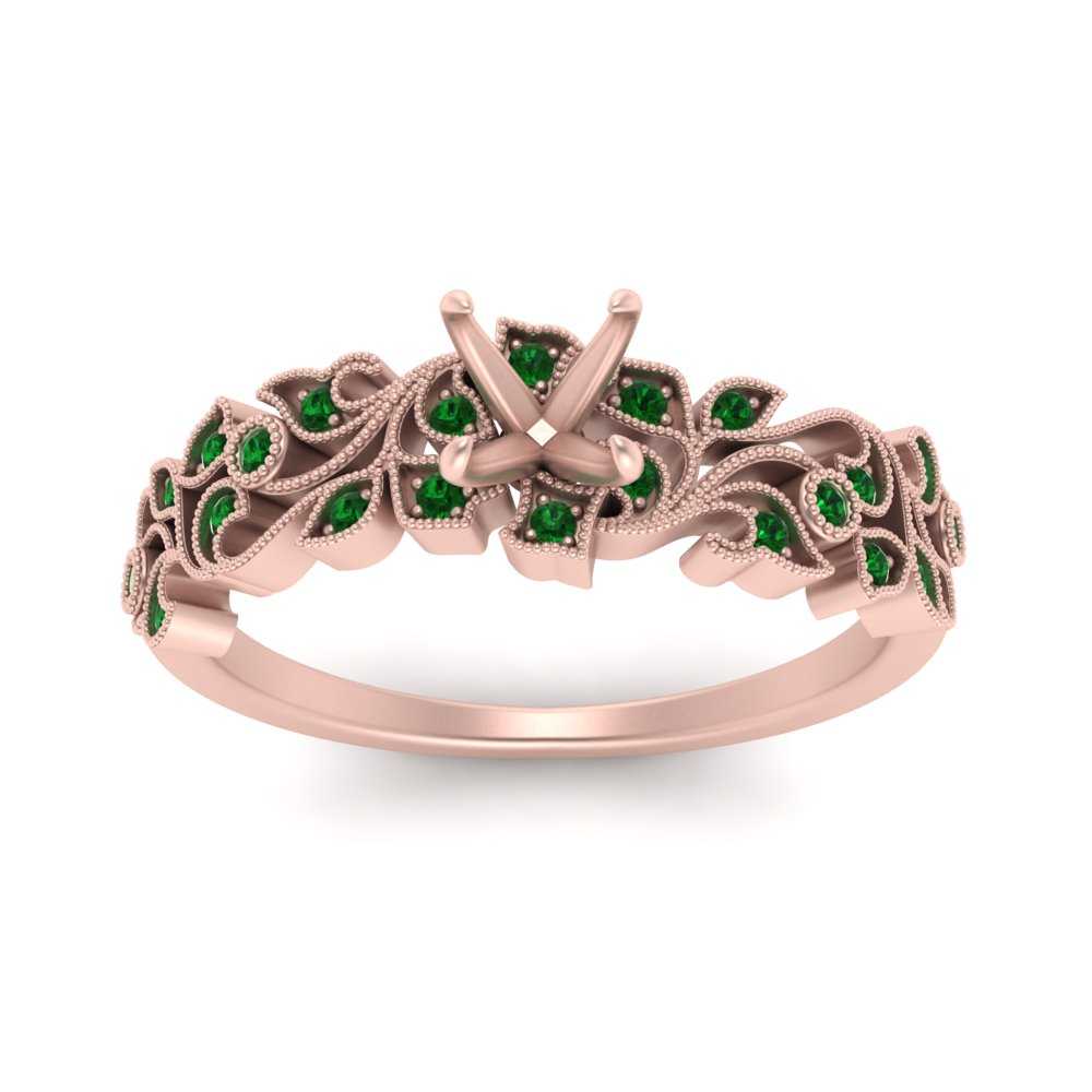Semi Mount Filigree Wide Band Engagement Ring