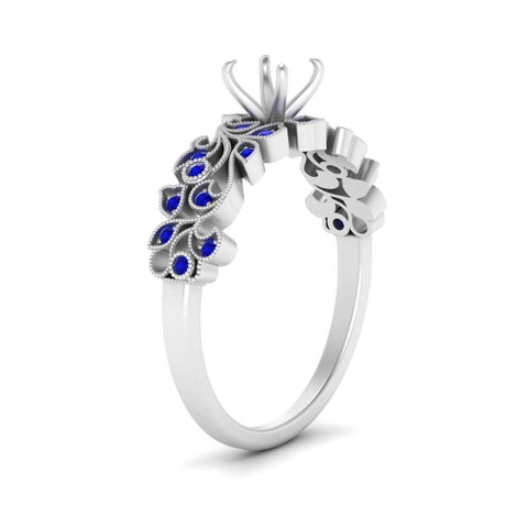 Semi Mount Filigree Wide Band Engagement Ring