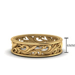 Load image into Gallery viewer, filigree-yellow-gold-wedding-band-for-her-FDW9301B-NL-YG-HW
